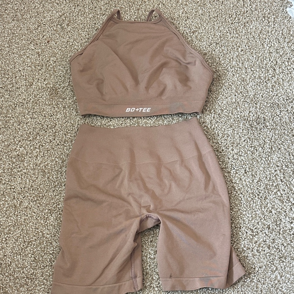 BO+TEE Women's Tan Shorts Set
